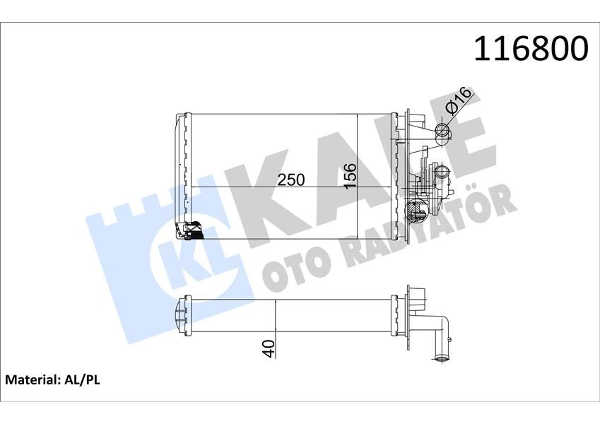 KALORİFER RADYATÖRÜ TMPR 1.6-2.0 MUSLUKSUZ 2 SIRA AL PL SİSTEM-KALE 1782822AL-40572017
