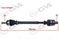 KOMPLE AKS SAĞ DACIA LOGAN-SANDERO 1.4-1.6 04-12 763mm-GVA 4419003-6001547029-8200484373-8200985007