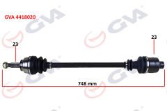 KOMPLE AKS SAĞ LAGUNA I 1.6 16V 93-01 747mm-GVA 4418020-7711130057-7701471377-8200024622