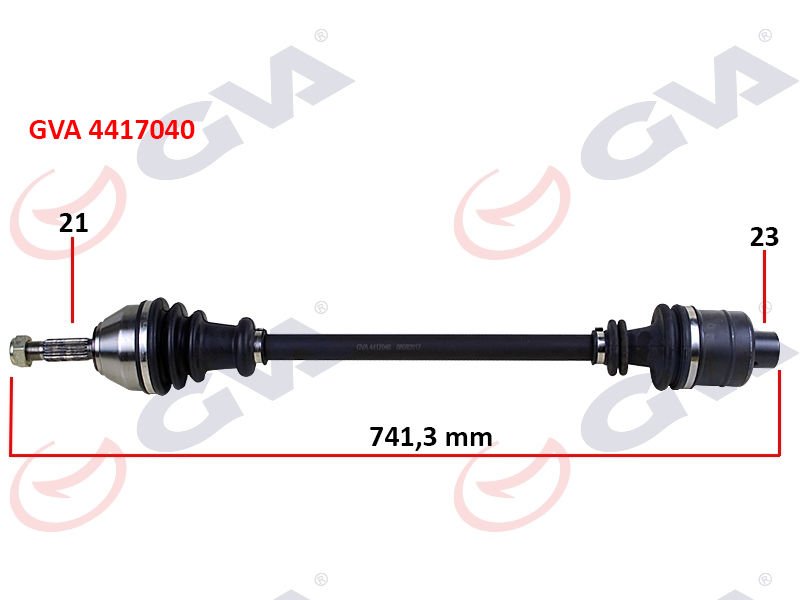 KOMPLE AKS SAĞ R21 MANAGER 1.7 86-93 742mm-GVA 4417040-7701349786-7701351989-7701351267