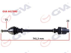 KOMPLE AKS SAĞ R21 MANAGER 1.7 86-93 742mm-GVA 4417040-7701349786-7701351989-7701351267