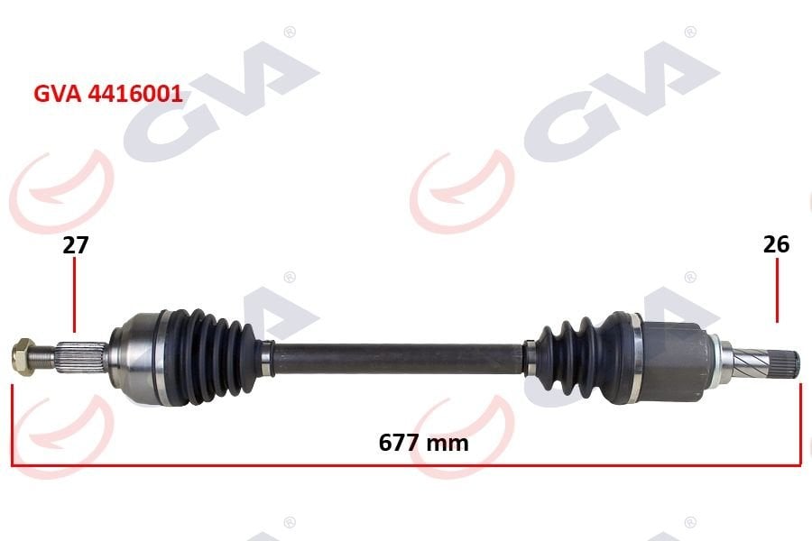 KOMPLE AKS SOL KANGOO 3 1.5 DCİ 08- 677mm-GVA 4416001-8200687739