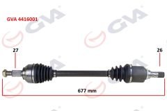 KOMPLE AKS SOL KANGOO 3 1.5 DCİ 08- 677mm-GVA 4416001-8200687739