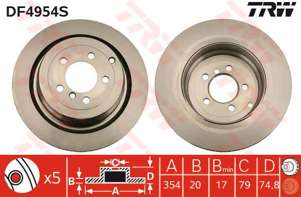 FREN DISKI ARKA RANGE ROVER 3 VOGUE L322 02 12-TRW-LR031844-SDB500202-LR017804