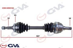 KOMPLE AKS SOL VECTRA A 1.8-2.0 88-95 -ASTRA F 92-98 -CALIBRA A 89-97 ABS Lİ 43DİŞ 587mm-GVA-374145-374010-374766-9117957
