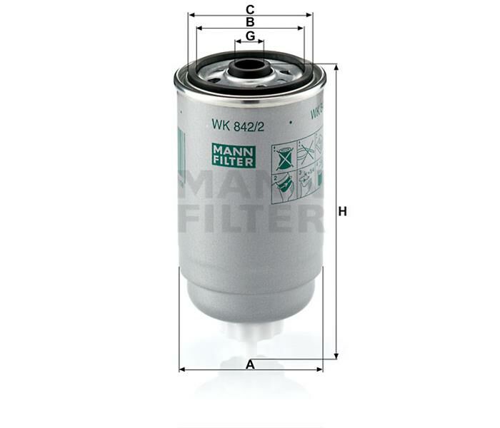 YAKIT FİLTRESİ ASTRA-CORSA-VECTRA-TRAFFIC-BOXER-PALIO-DUCATO1.7-1.9-2.4-2.5D-ACCENT-ERA-GETZ 1.5CRDİ-MANN WK842.2-1902138-1930010-L319222B900-813041