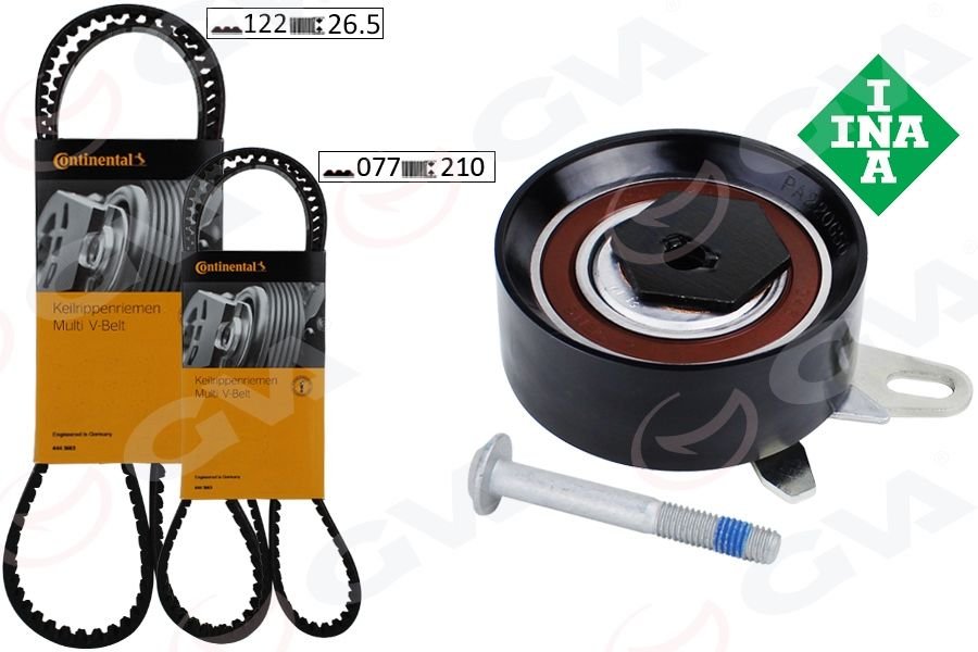 TRİGER SETİ 122x26.5-077x210 TRANSPORTER T4 2.4D 90-03 AJA K065323XS 2 KAYIŞ 1 GERGİ-GVA 59T7571OE-074198119A-074198119F-074198119J