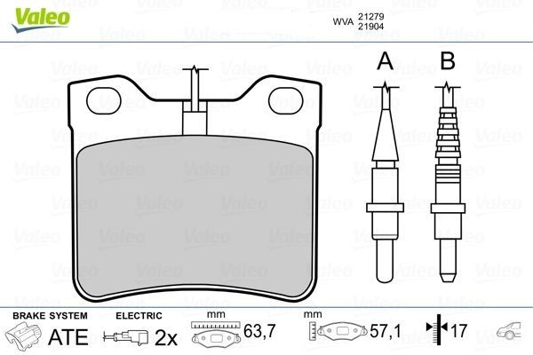 FREN BALATASI ARKA MERCEDES W638 B901 B902 . PEUGEOT 406 605-VALEO 671295-A0034200020-4251.93