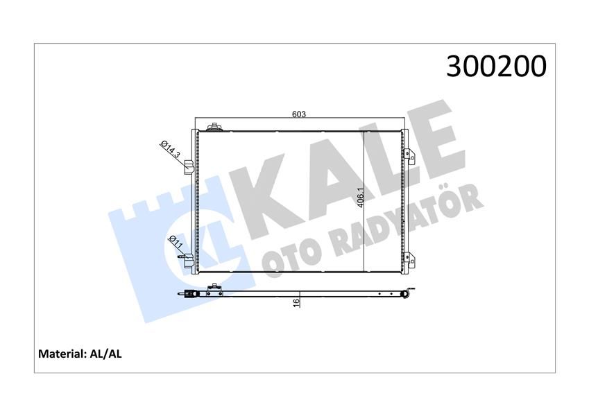 KLİMA KONDENSERİ CLIO SYMBOL 1.5 DCI 04 MEK 658x411x16-KALE 050ABC070-8200245598
