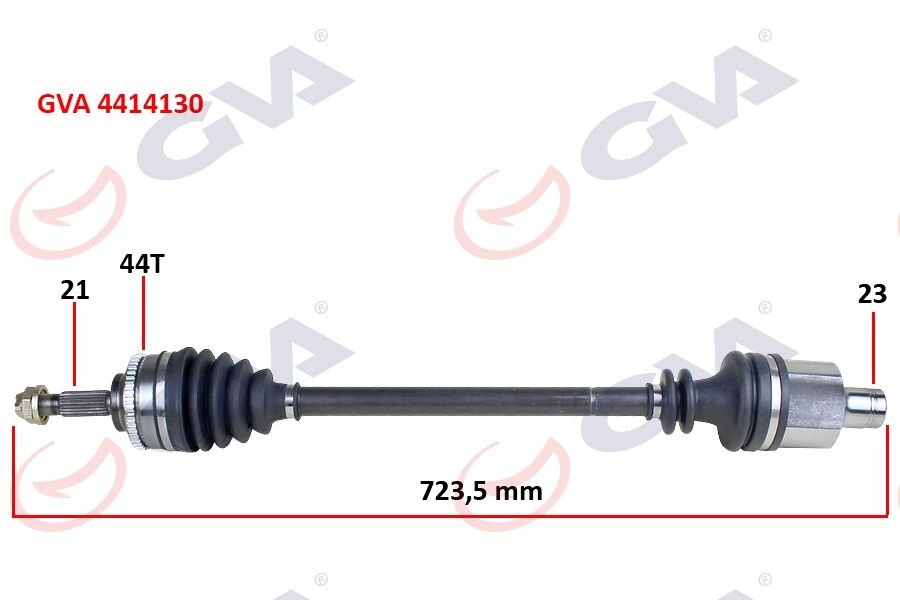 KOMPLE AKS SAĞ CLIO II 1.5DCI 98-05 ABS Lİ 44DİŞ 728mm YAYLI-GVA 4414130-8200240430-8200534580-391004165R
