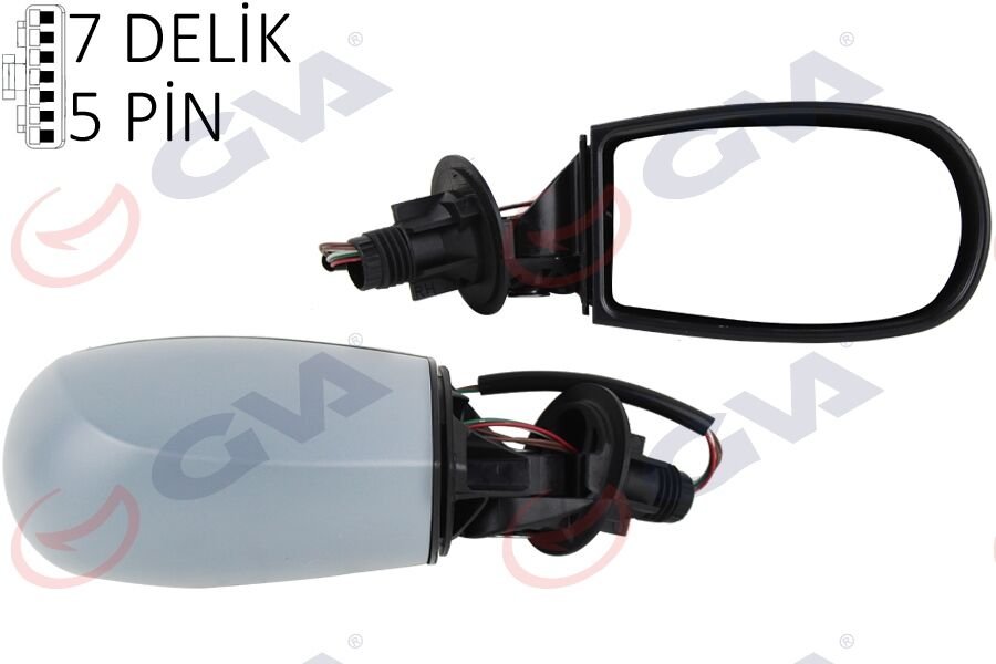 DIŞ DİKİZ AYNASI SAĞ PUNTO 04 ELEKTRİKLİ ISITMALI SİYAH ASTARLI KONVEKS 5 FİŞ VM-156EHPR-GVA-735273120-735380179