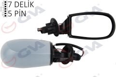 DIŞ DİKİZ AYNASI SAĞ PUNTO 04 ELEKTRİKLİ ISITMALI SİYAH ASTARLI KONVEKS 5 FİŞ VM-156EHPR-GVA-735273120-735380179