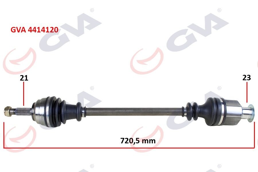 KOMPLE AKS SAĞ KANGOO 1.9DTI 98-08 721mm-GVA 4414120-7701352775-7701352777-8200088974