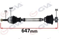 KOMPLE AKS SOL MEGANE I 1.4/1.6 96-03 ABS Lİ 44DİŞ 647mm-GVA 4411003-7701352595-7701469374