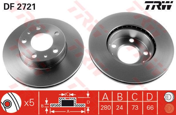 ÖN FREN AYNASI BOXER I-II 94 JUMPER I-II 94 DUCATO I-II 94 280x24x5DLxHAVALI-TRW-4249.H8-71738905-4246.L2-4246.X9