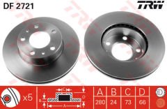ÖN FREN AYNASI BOXER I-II 94 JUMPER I-II 94 DUCATO I-II 94 280x24x5DLxHAVALI-TRW-4249.H8-71738905-4246.L2-4246.X9