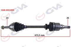 KOMPLE AKS SOL MEGANE II 1.4/1.6 16V-1.5 DCİ 02-08 673mm-GVA 4411001-7711368284-8200356803-8200388506