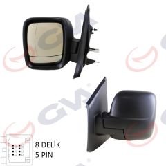 DIŞ DİKİZ AYNASI SOL TRAFIC-VİVARO 14 ELEKTRİKLİ ISITMALI DESENLİ ASFERİK 5 FİŞ VM-976EHAL-GVA-963666705R-963739461R-4422988