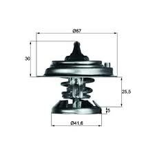 TERMOSTAT 75 C MERCEDES OM601 OM602 OM603 W124 W202 W210 W461-MAHLE-6012000215