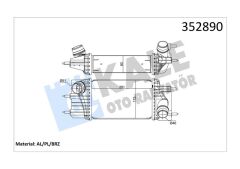 INTERCOOLER NISSAN JUKE 1.5dcı 2010 PULSAR 1.5dcı 2014 NV200 1.5dcı 2010 TURBO RADYATÖRÜ-KALE 352890-144611KB2A-144611KB2B