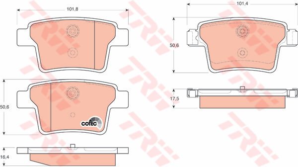 ARKA FREN BALATASI MONDEO III 04 07 JAGUAR X TYPE ESTATE 05 09-TRW-4S712M008AB-C2S38068-C2S48024