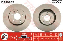 ÖN FREN AYNASI ADET ANTARA 2.4-3.2 V6-2.0CDTI 06 CAPTIVA 2.4-3.2-2.0D 06 296x29x5DLxHAVALI-TRW-20955857-4801850-4808848-96625948