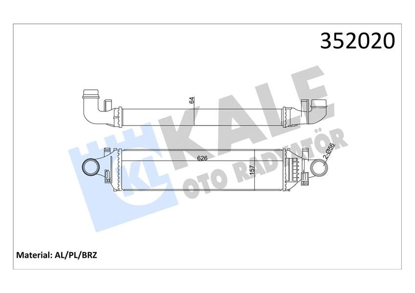 TURBOSARJ RADYATORU MERCEDES W176 W246 C117 X117 X156-KALE-A2465000900