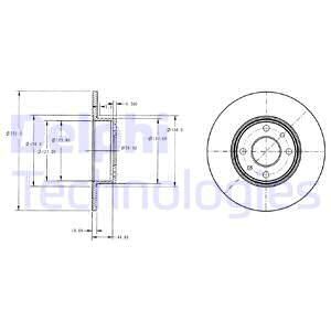 ARKA FREN DISKI FIAT BRAVO II 07 STILO 01 LINEA 07 ALFA ROMEO MITO 08 LANCIA DELTA II 08 251.5x10x4DL-DELPHI BG2322-46758715-60801755-82433859-82434070