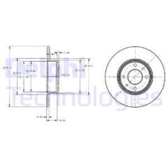 ARKA FREN DISKI FIAT BRAVO II 07 STILO 01 LINEA 07 ALFA ROMEO MITO 08 LANCIA DELTA II 08 251.5x10x4DL-DELPHI BG2322-46758715-60801755-82433859-82434070