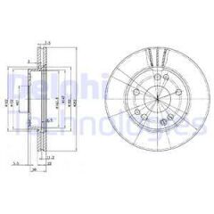 FREN DISKI ON MERCEDES 190 W201 86 93-DELPHI BG2397-A2014211512