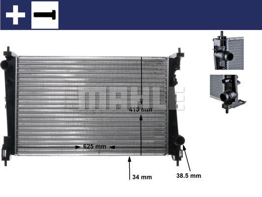RADYATÖR CORSA D 05 PUNTO 05 BRAVO II 07 1.3 JTD-1.7CDTI MEK AC KLİMASIZ 620x395x27-MAHLE CR1112000S-1300287-55703927