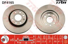 ÖN FREN AYNASI CORSA C - COMBO C 01 11 MERIVA A 03 10 TIGRA 04 09 260x24x4DL HAVALI-TRW-95526646-569000-9127967-9196050