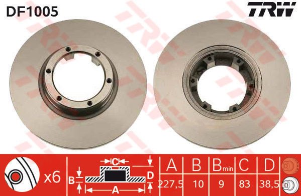 ÖN FREN AYNASI R12 -TOROS R5 75/85 228x10x6DL-TRW-7700502515-7701466540