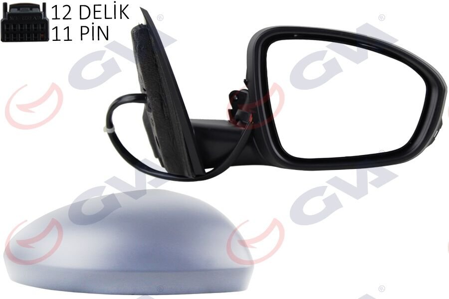 DIŞ DİKİZ AYNASI SAĞ MEGANE 15 ELEKTRİKLİ ISITMALI KATLANIR SİNYALLİ SENSÖRLÜ ASTARLI KONVEKS VM-6142EBFPSR-GVA-963012196R