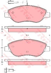 ÖN BALATA EGEA YM-STILO 2.4 20V 01 1.9 JTD-MULTIWAGON 1.9JTD 04 BRAVO 1.9D MULTIJET 07-TRW-77362196-77362093-77365808