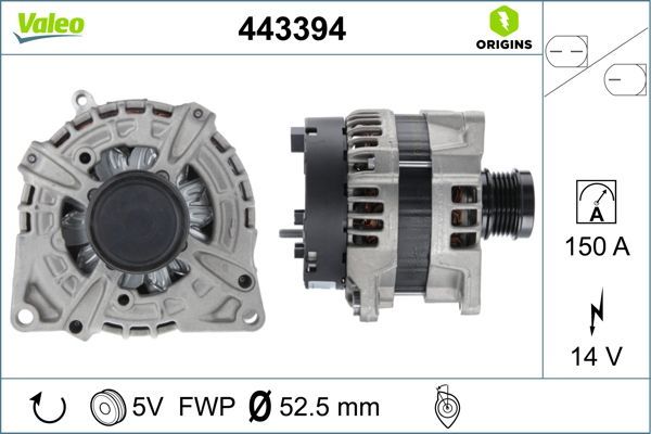 ALTERNATOR 14V 150A MERCEDES W176 W246 C117 X156-VALEO 443394-A0009061903