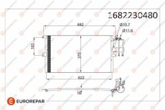 KLİMA RADYATÖRÜ KONDENSERİ VECTRA B 95-02-EUROREPAR 1682230480-52466908-52485120-1618073-1850062