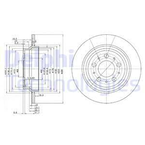 ARKA FREN AYNASI VOLVO S60 01-10 S70 01-05 S80 98-06 XC70 00-07 288x12x5DL DELYKLY 986478495-DF4066-DELPHI BG3515-9434167-94341674-94341670