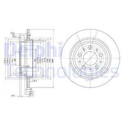ARKA FREN AYNASI VOLVO S60 01-10 S70 01-05 S80 98-06 XC70 00-07 288x12x5DL DELYKLY 986478495-DF4066-DELPHI BG3515-9434167-94341674-94341670