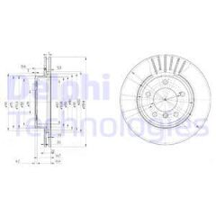FREN DISKI ON BMW E46 99 04-DELPHI BG3527C-34116864058