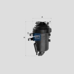 YAKIT FİLTRESİ DOBLO 1.3 DMTJ 10/05 DOBLO CARGO 1.3 JTD 16V MTJ 62kw/84ps 213mm OE-UFI 5517500-51764484-51773592