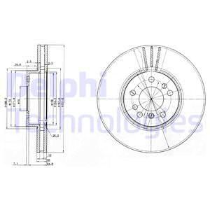 FREN DISKI ON BMW X3 E83 X5 E53-DELPHI BG3628-34116859679