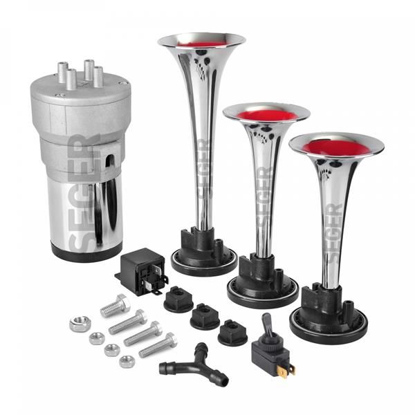 KORNA KOMPRESÖRLÜ ÜÇ PLASTİK BORULU 12V KROM RENKLİ-SEGER 82KH12.000.03B