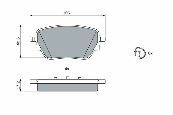 FREN BALATASI ARKA MERCEDES W177 W247 C118-BOSCH 0986424889-A0004207500