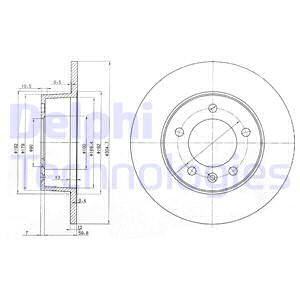 ARKA FREN AYNASI RENAULT MASTER II 00 OPEL MOVANO 00 305x12x5DL-DELPHI BG3681-7700314107-4403045-4320600QAA