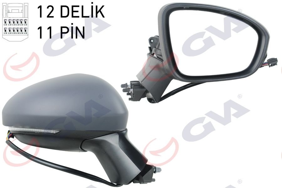 DIŞ DİKİZ AYNASI SAĞ ELEKTRİKLİ ISITMALI SİNYALLİ KATLANIR SENSÖRLÜ ASTARLI KONVEKS CLIO V 19- 12H11P-GVA-963017280R-963742692R-963651460R