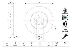 FREN DISKI ON BMW G30 F90 G31 G32 G11 G12-BOSCH 0986479F57-34116860909-34106880073-34118831822