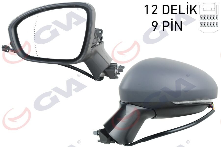 DIŞ DİKİZ AYNASI SOL ELEKTRİKLİ ISITMALI SİNYALLİ KATLANIR ASTARLI ASFERİK CLIO V 19- 12H9P-GVA-963027553R-963737470R-963668339R