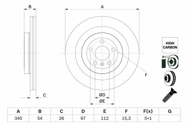 FREN DISKI ARKA MERCEDES X166 W166-BOSCH 0986479D62-A1664230312