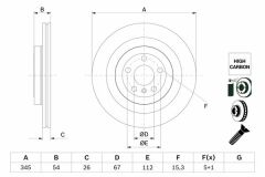 FREN DISKI ARKA MERCEDES X166 W166-BOSCH 0986479D62-A1664230312